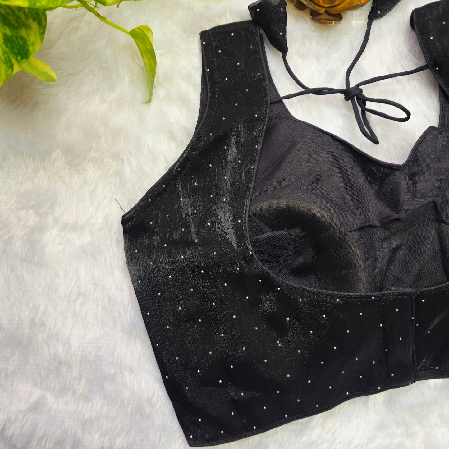Black Jimmy Choo Sleeveless Blouse(Attachable Sleeves)