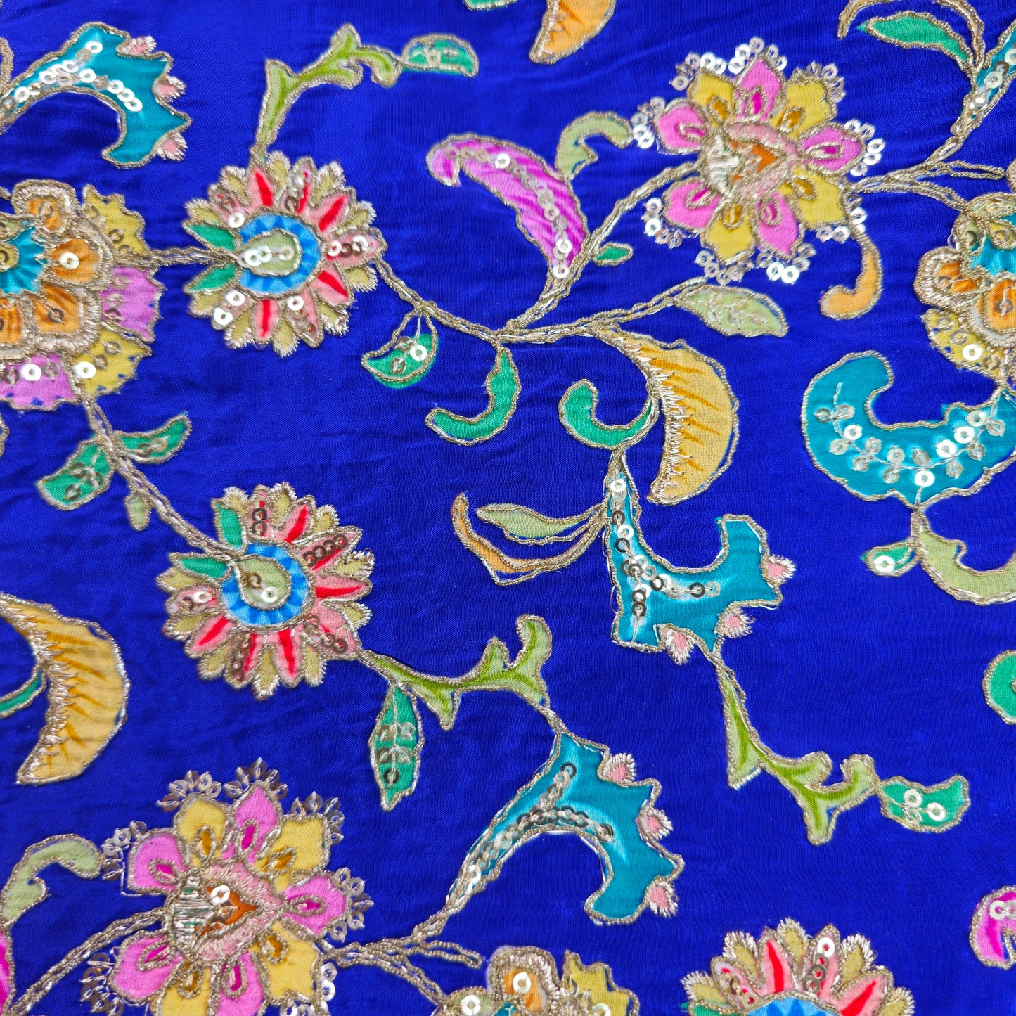 Ink Blue Crepe Kalamkari Blouse Piece